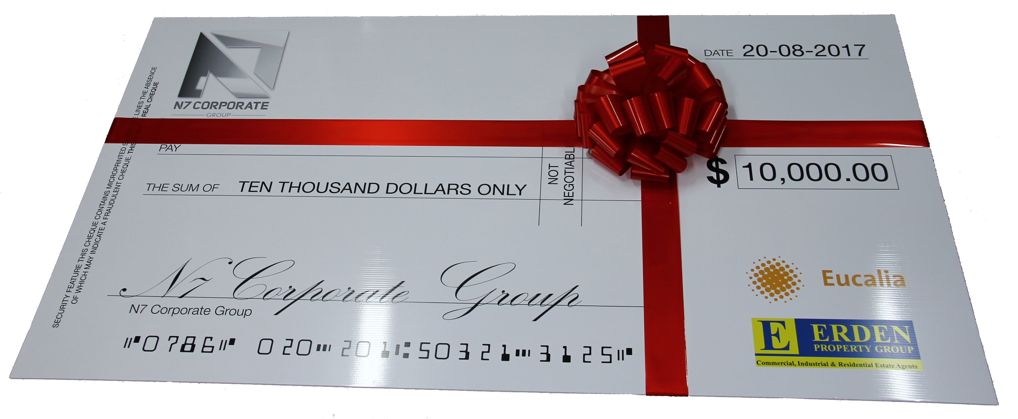 Novelty Cheque Bow | Big Red Bow | Bow Melbourne