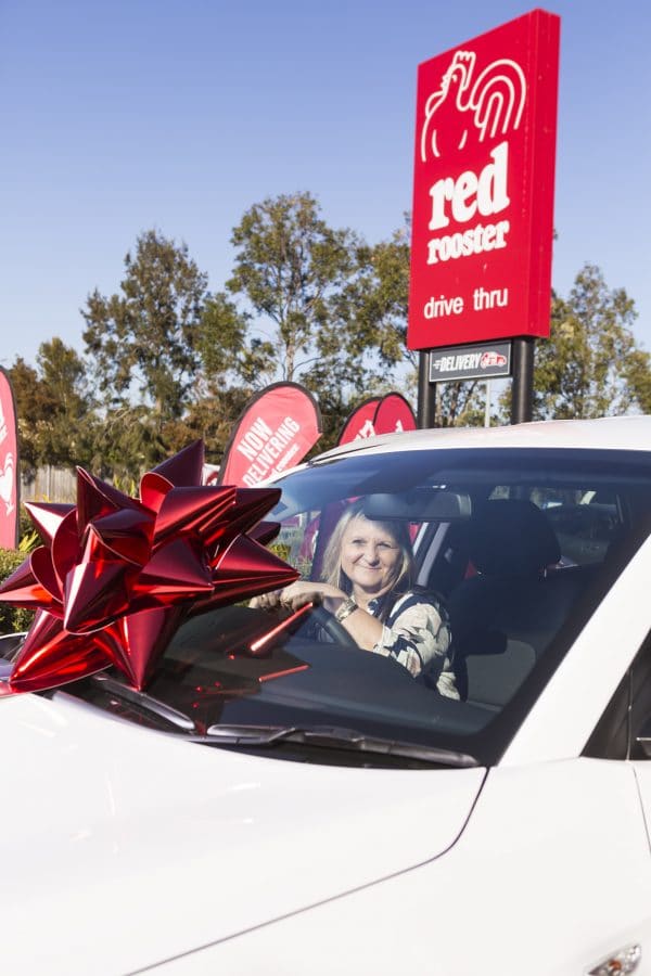Promotional Bow | Big Red Bow | Car Giveaway | Red Rooster